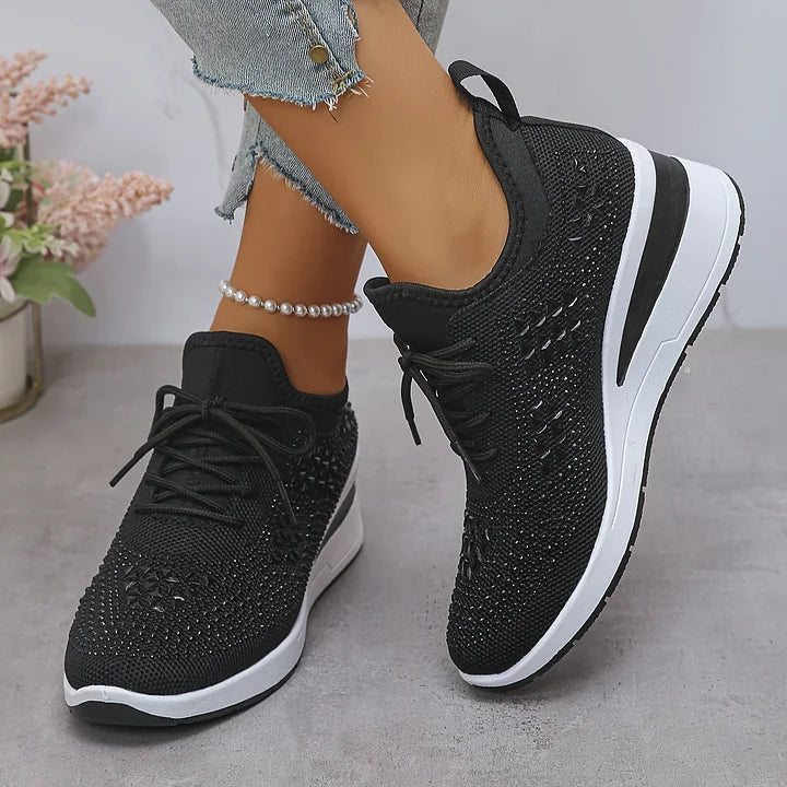 GISEL | Ortopediske sneakers med glitrende rhinstein