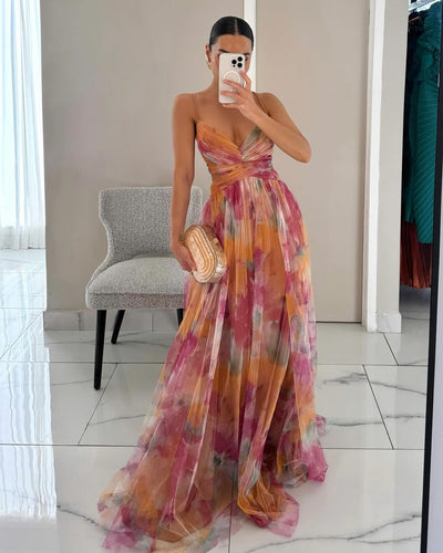 Giselle | Maxi-kjole med Blomstertrykk