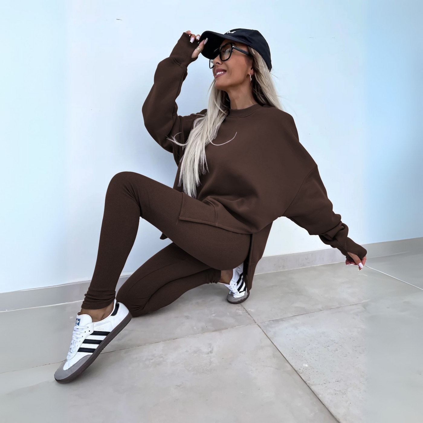 YACHI™ - Uformell Langermet Sweatshirt og Bukse Sett
