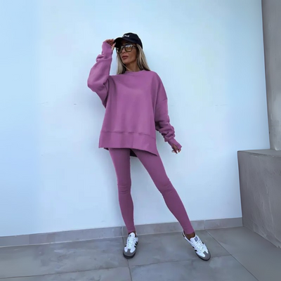 YACHI™ - Uformell Langermet Sweatshirt og Bukse Sett