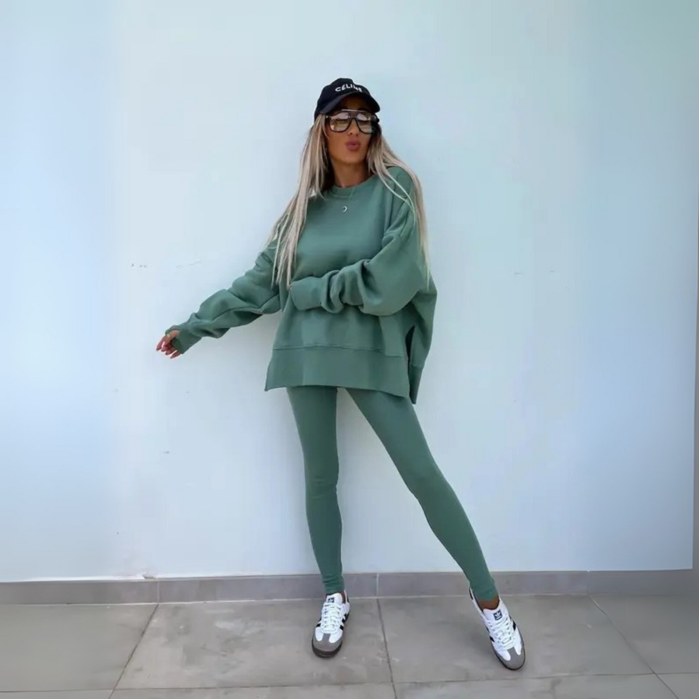 YACHI™ - Uformell Langermet Sweatshirt og Bukse Sett