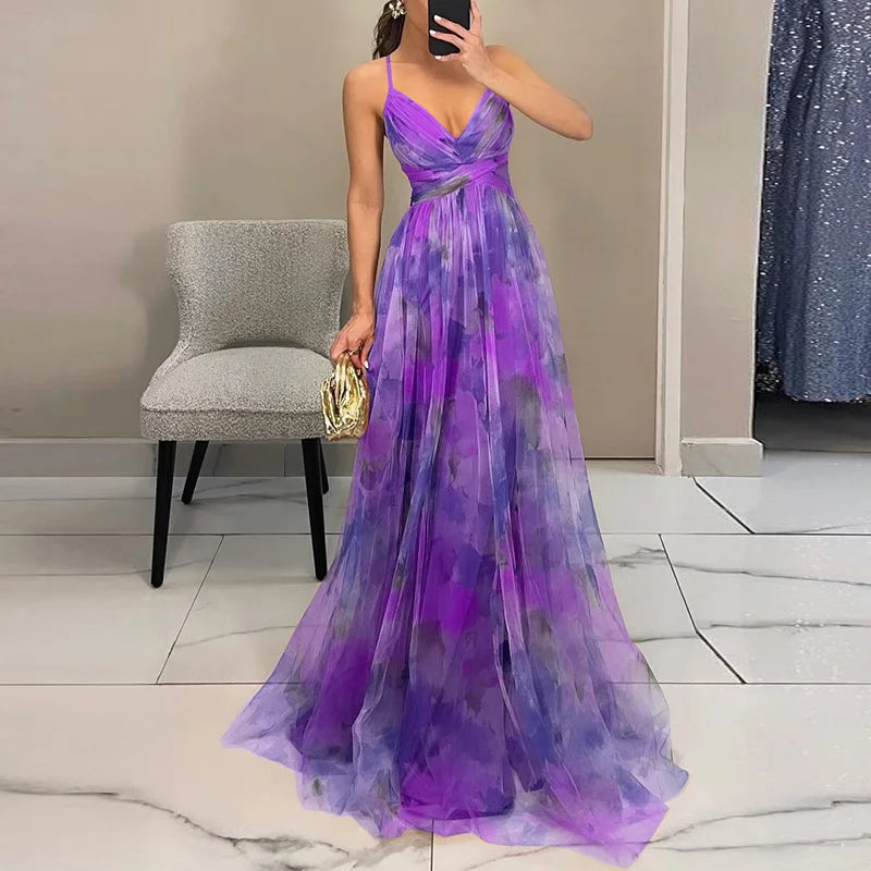 Giselle | Maxi-kjole med Blomstertrykk