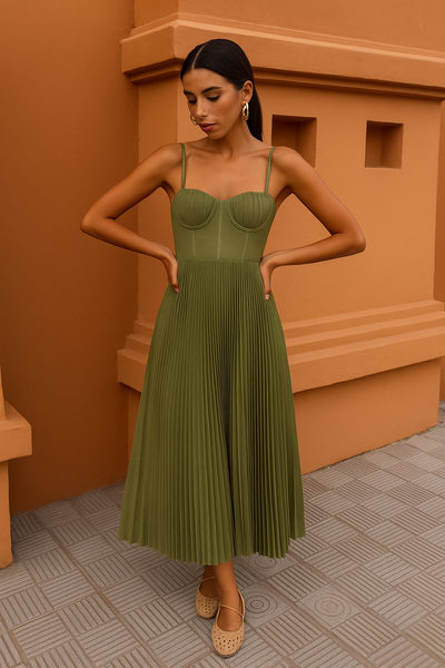Claudetta | Midi Kjole med Bustier