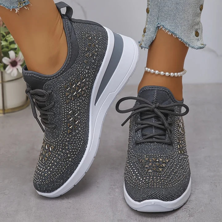 GISEL | Ortopediske sneakers med glitrende rhinstein