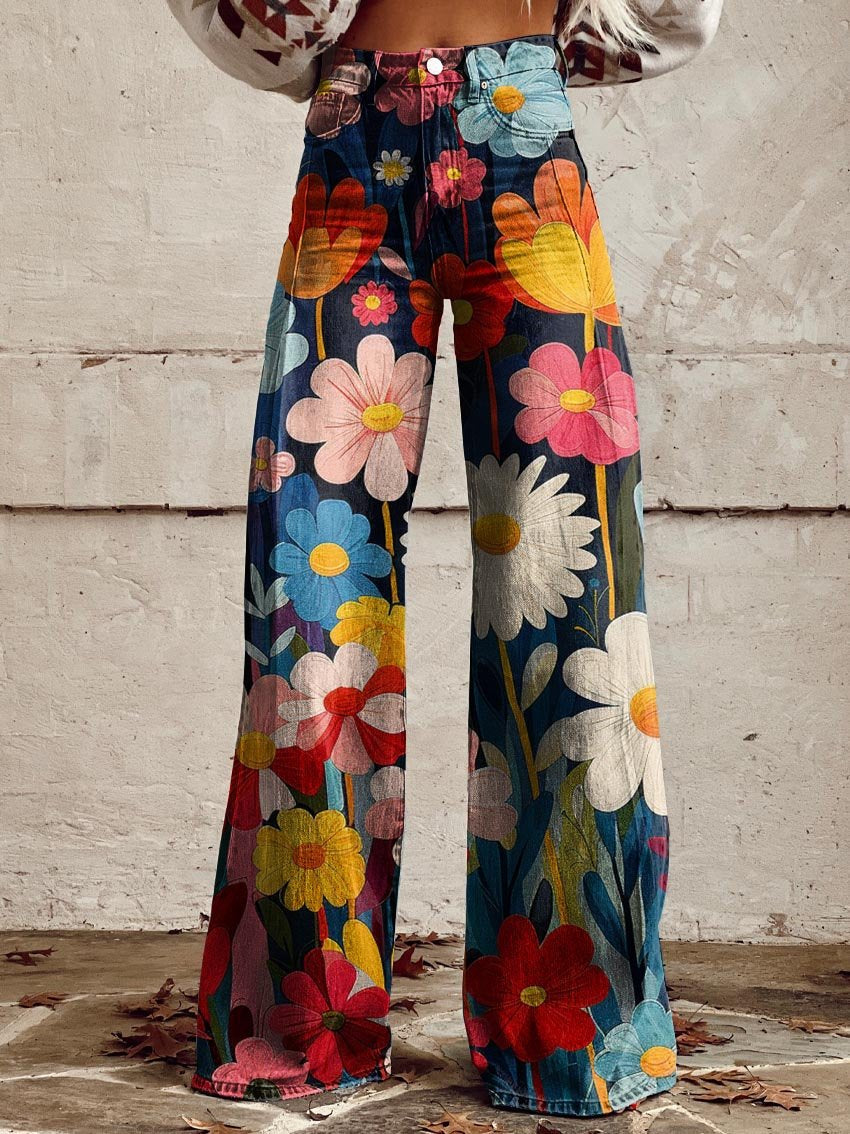 LÉNA | Elegante Blomstrete Bukser