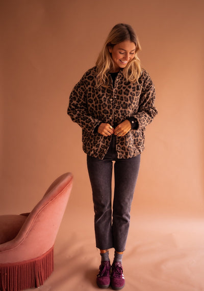 Léontine | Kort jakke med leopardmønster